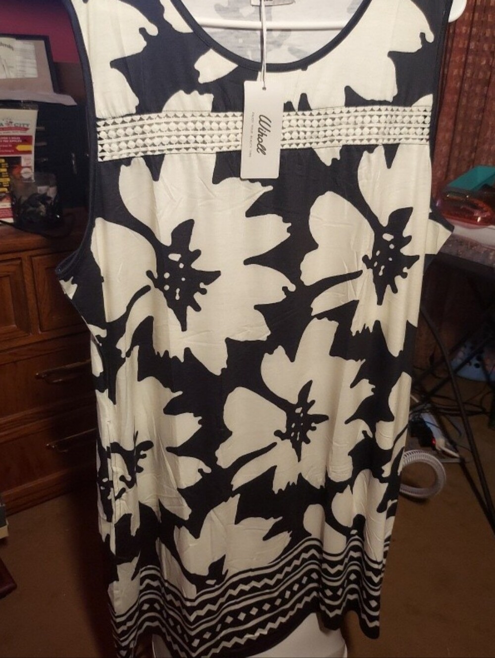 Wiholl Balck and White Summer Dress 2XL